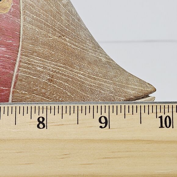 Vtg Nautical Hand Carved Wooden Tropical Fish Figurine Hand Painted 3D Sculpture - Picture 9 of 12